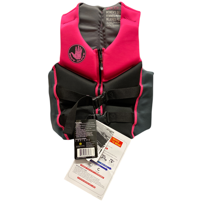 Body Glove Women's Segmented USCG Approved PFD Life Jacket, Black/Pink