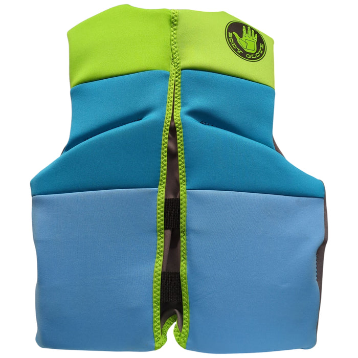 Body Glove Youth Evoprene PFD USCG Approved Life Jacket, 55-88lbs, Blue/Green