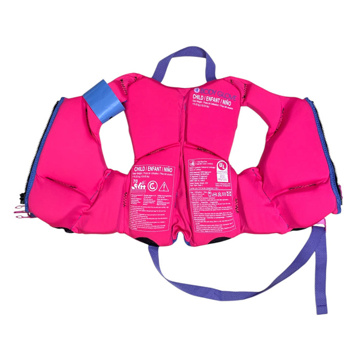 Body Glove Girl's PFD USCG Approved Life Jacket, 33-55LBS, Pink/Purple