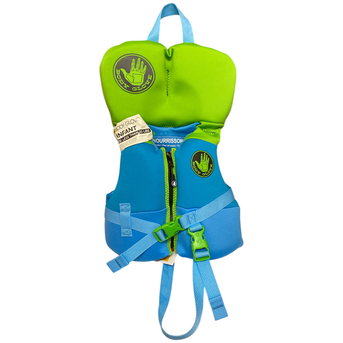 Body Glove Infant PFD Life Jacket, Less than 30 lbs, Blue/Green