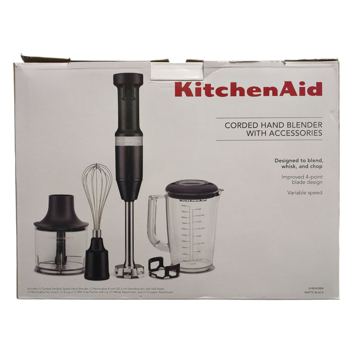 KitchenAid Variable Speed Corded Hand Blender with Accessories, KHBV83BM