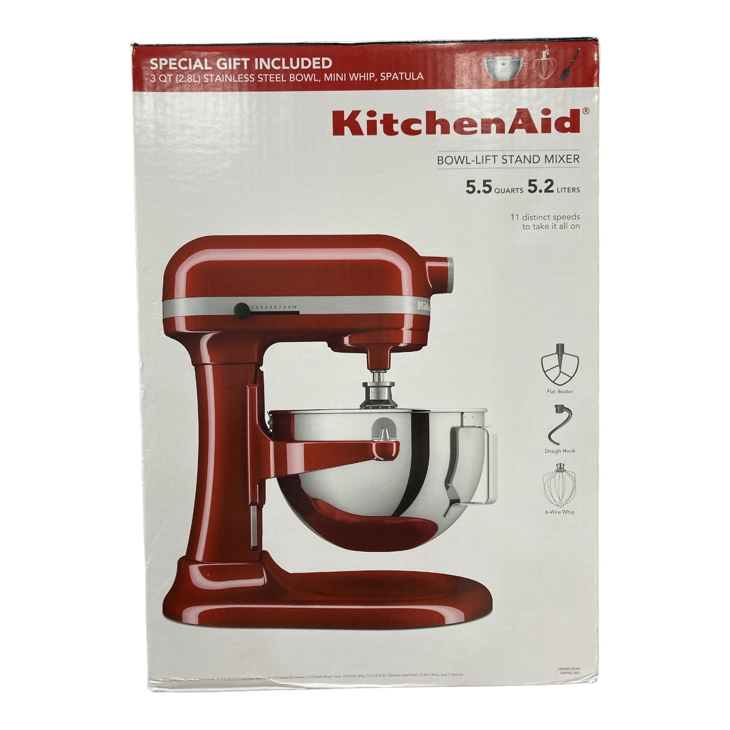 KitchenAid - 5.5 Quart Bowl-Lift Stand Mixer - Empire Red