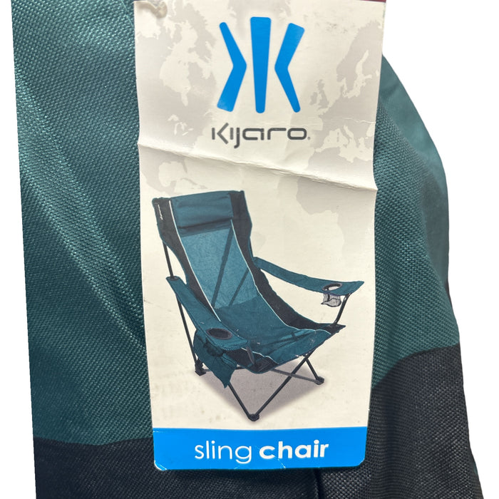 Kijaro Portable Camping Sling Chair, 300lb Capacity, Cayman Blue Iguana