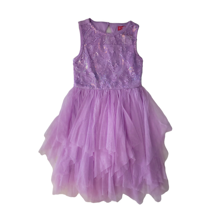 Zunie Girl Occasion Knee Length Lined Layered Sleeveless Dress