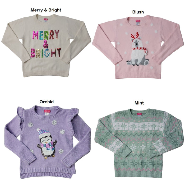 Zunie Girls Holiday Relaxed Fit Soft & Cozy Chenille Sweater