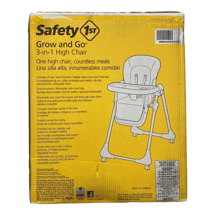 Safety 1st 3-in-1 Grow and Go Highchair with 4 Locking Wheels, Birchbark