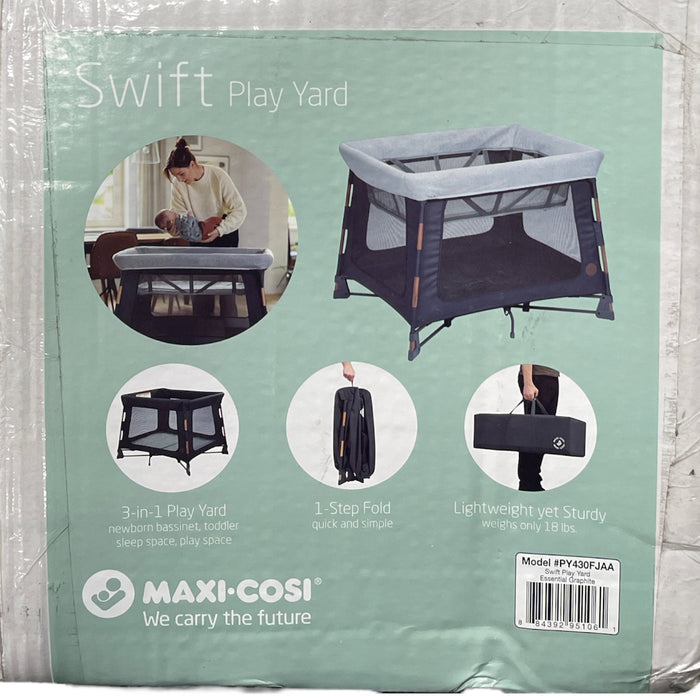 Maxi-Cosi Swift Multiuse 3-in-1 Foldable Travel Play Yard, Essential Graphite