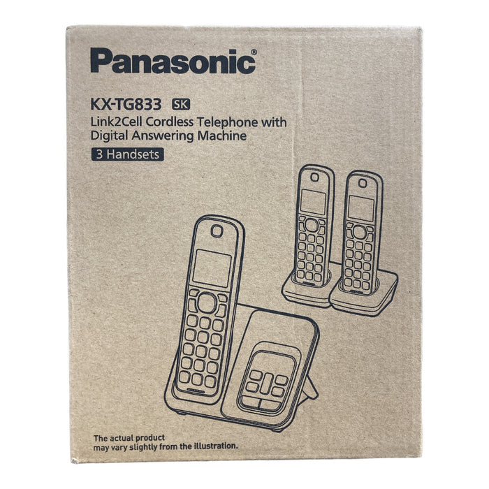 Panasonic KX-TG833SK Bluetooth Link2Cell 3 Handset Cordless Phone Bundle