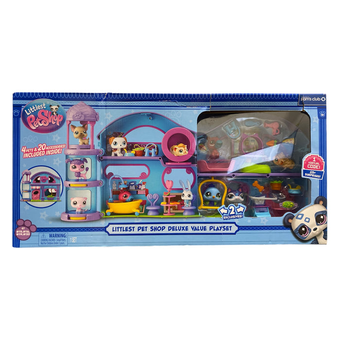 Littlest Pet Shop Deluxe Playset with 4 Pets and 20 Accessories