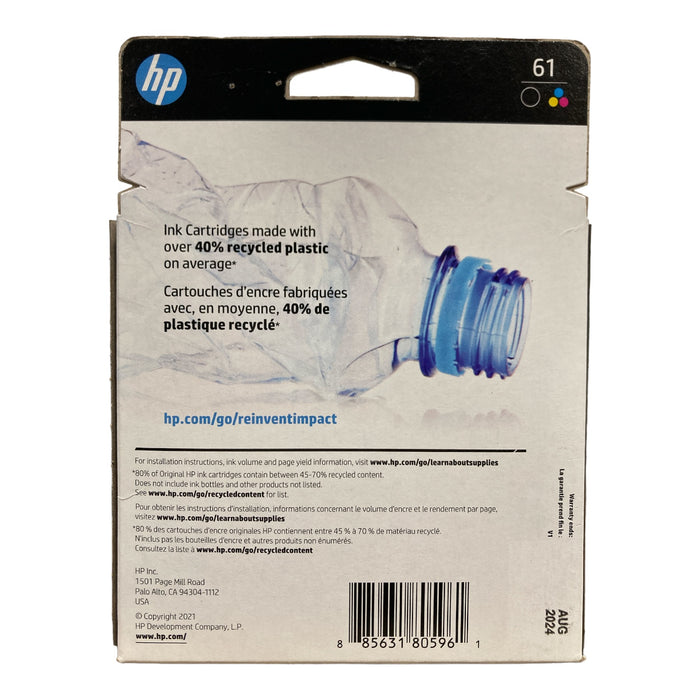 HP 61 Original Ink Cartridge Black/Tri-Color 2 Pack