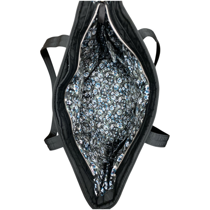 Vera Bradley Large Twill Vera Tote Bag, 15"x14.5"x6", Black