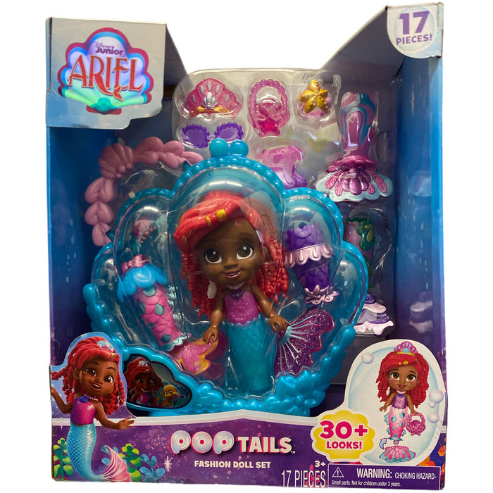 Disney Junior Ariel Pop Tails Fashion Doll 17 Piece Playset