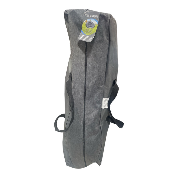 Mac Sports Padded Water Resistant Foldable Cozy Club Chair w/ Carry Bag, Grey