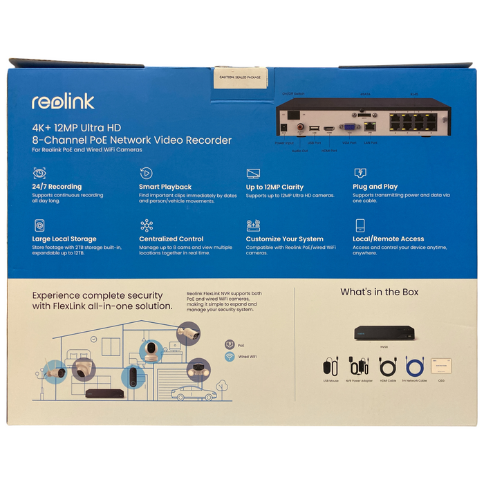 Reolink 4K Bullet Cameras with 2TB NVR Security System, 6pk