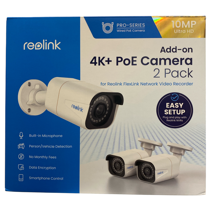 Reolink 4K Bullet Cameras with 2TB NVR Security System, 6pk