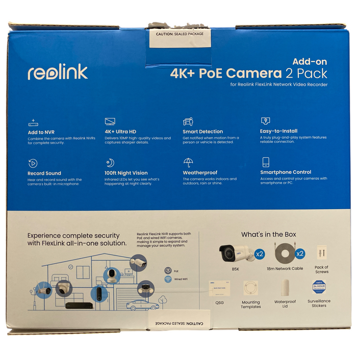 Reolink 4K Bullet Cameras with 2TB NVR Security System, 6pk