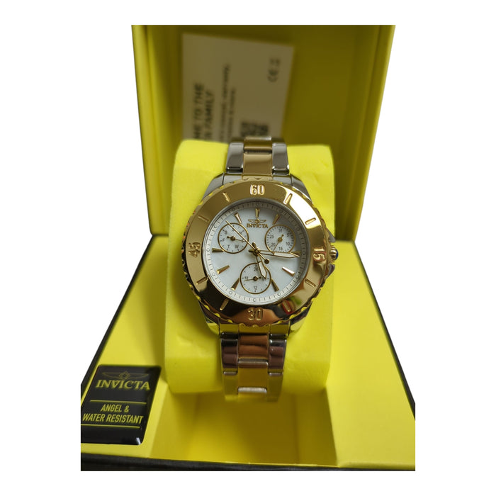 Invicta Women's Angel Quartz 38mm Two Tone, White Dial