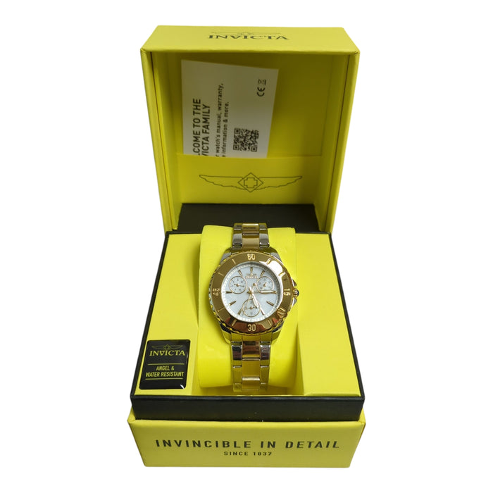 Invicta Women's Angel Quartz 38mm Two Tone, White Dial