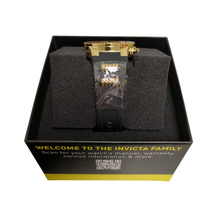 Invicta Women's Black Silicone/Gold Stainless Steel Watch, 39mm, 36909