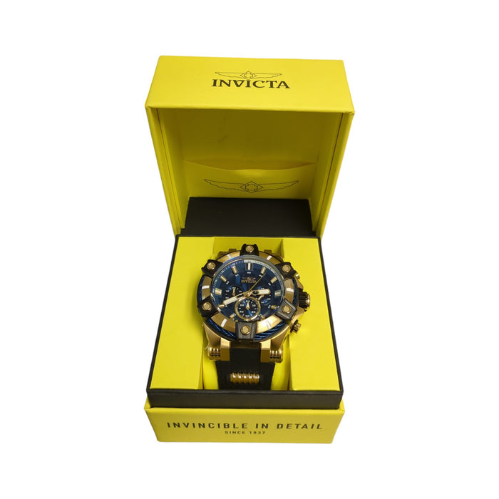 Invicta Men's Bolt Quartz 52mm Gold Tone Stainless Steel, Blue Dial, 39187