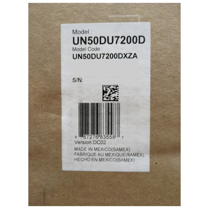 SAMSUNG 50" Class DU7200 Series 4K Smart TV, UN50DU7200DXZA