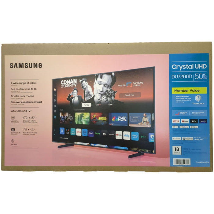 SAMSUNG 50" Class DU7200 Series 4K Smart TV, UN50DU7200DXZA