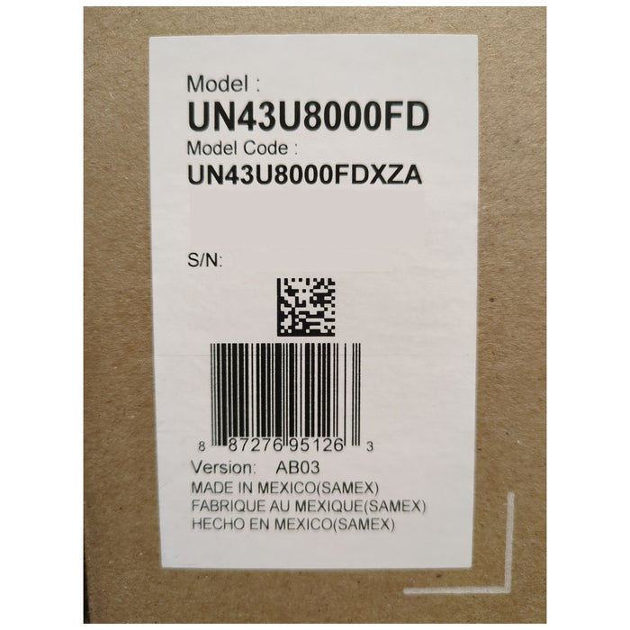 SAMSUNG 43" Class U8000F Series 4K Crystal UHD Smart TV, UN43U8000FDXZA