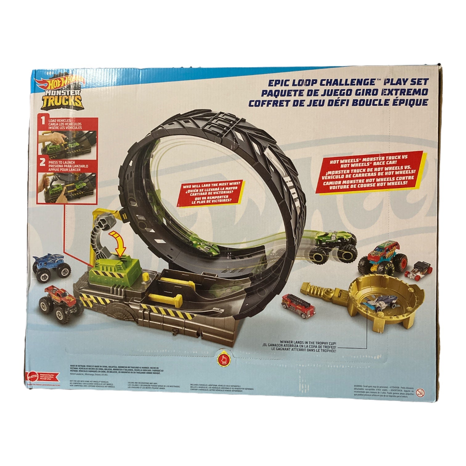 Hot Wheels Monster Trucks Epic Loop Challenge Set with 4 Cars & 4 Monster  Trucks 887961908596