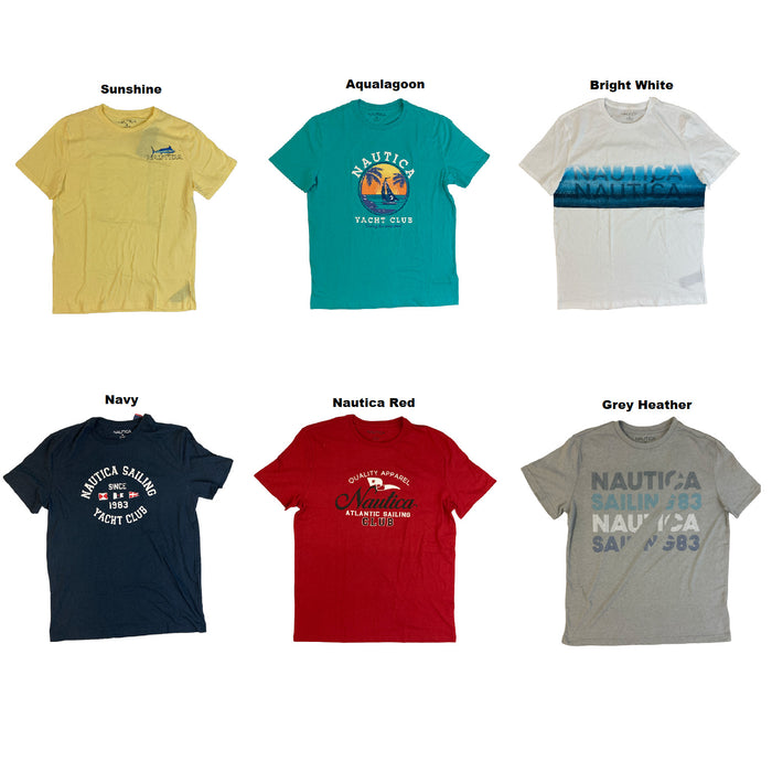 Nautica Men's Crewneck Graphic Ribbed Collar Cotton T-Shirt