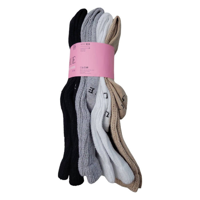 Hue Women's 4-Pack Elastic Top Band Soft Relaxed Slouch Sock