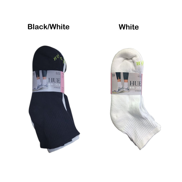Hue Women's 5-Pack Cotton Blend Soft Cushioned Mini Crew Sock