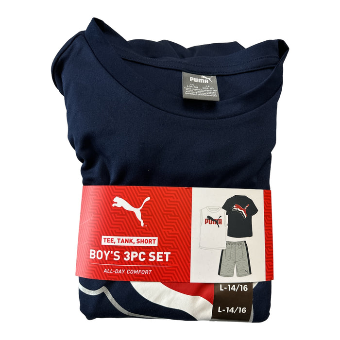 Puma Boy's 3-Piece All Day Comfort Tee, Tank, & Short Active Set