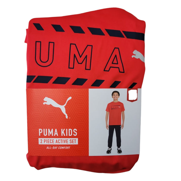 Puma Boys Elastic Waistband Active Classic Short Sleeve Tee and Jogger Set