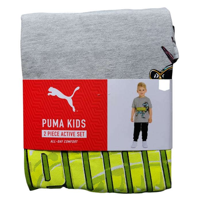 Puma Toddler Boys Active Elastic Waistband Graphic Tee and Jogger Set