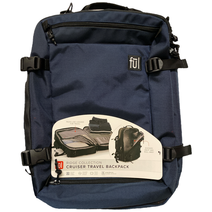 Ful Ridge Collection 18" Cruiser Travel Laptop Backpack, Navy