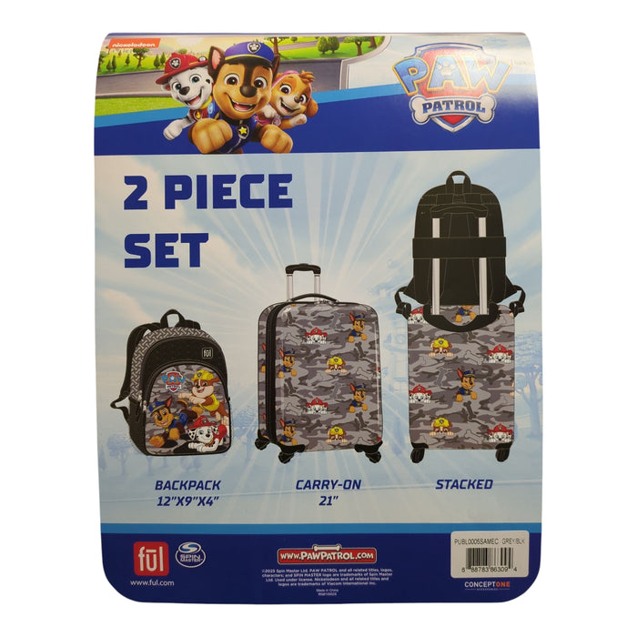 FUL Kids Nickelodeon Paw Patrol 21" Hard-Sided Spinner Luggage & Backpack Set