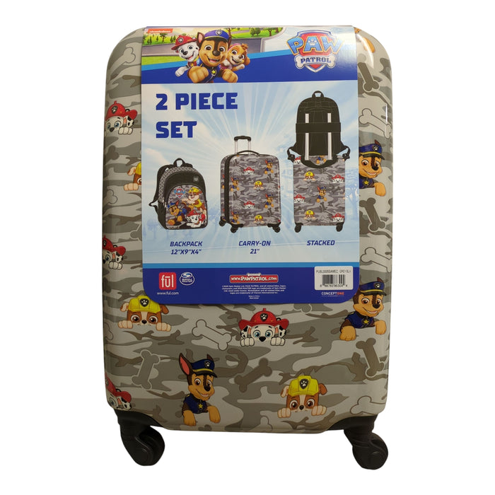 FUL Kids Nickelodeon Paw Patrol 21" Hard-Sided Spinner Luggage & Backpack Set