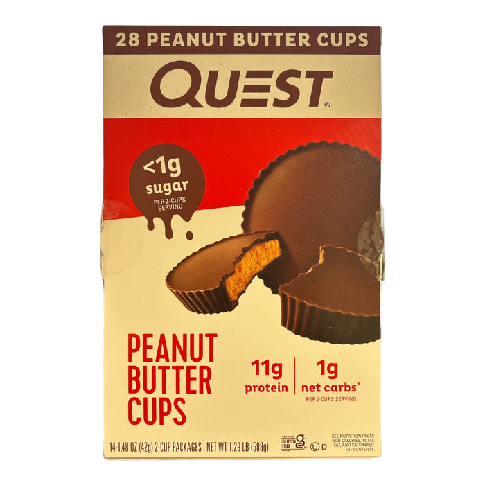 Quest Low Carb Peanut Butter Cups, 11g Protein, 1g Net Carbs, 28 Count