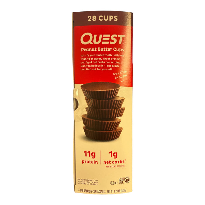 Quest Low Carb Peanut Butter Cups, 11g Protein, 1g Net Carbs, 28 Count