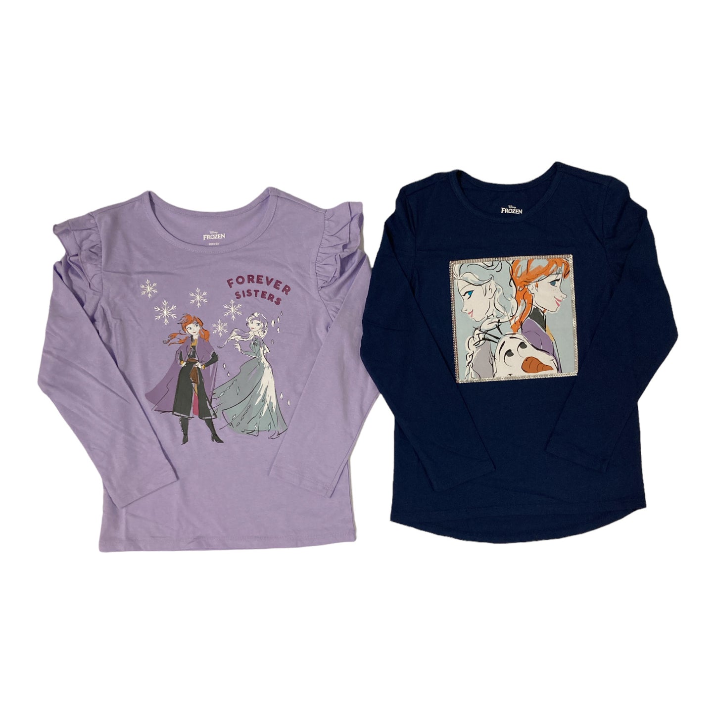 Disney Frozen Elsa & Anna Licensed Girl's 2 Pack Fashion Tops
