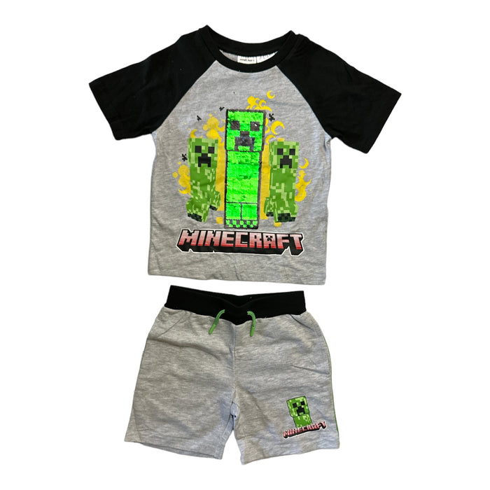 Minecraft Boy's 2 Piece Short Sleeve T-Shirt & Shorts Playwear Set