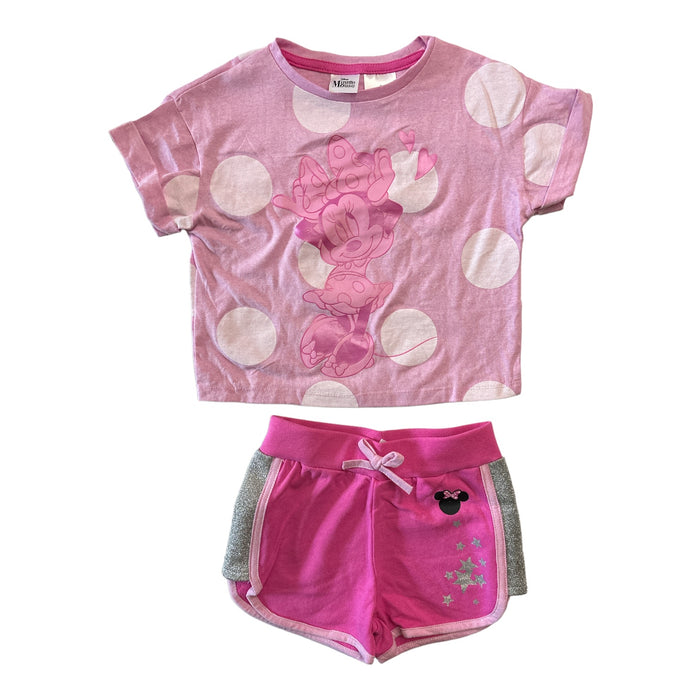 Disney Junior Girl's Minnie Mouse 2 Piece Short Sleeve Top & Short Play Set