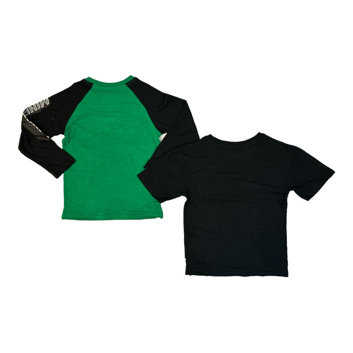 Minecraft Boy's 2-Pack Graphic Print Short & Long Sleeve Fashion Tops