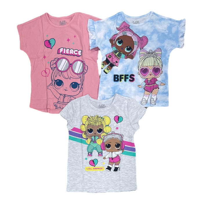 LOL Surprise Licensed 3 Pack BFFs Fierce Dolls Short Sleeve T-Shirts