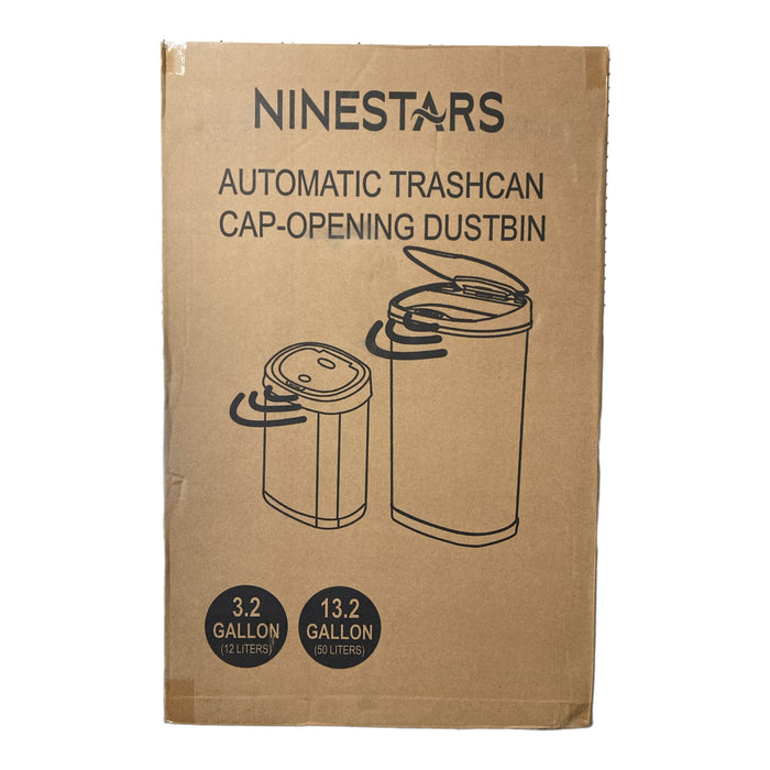 Nine Stars Stainless Steel Automatic Sensor Trash Can Set, 13.2Gal/2.1Gal