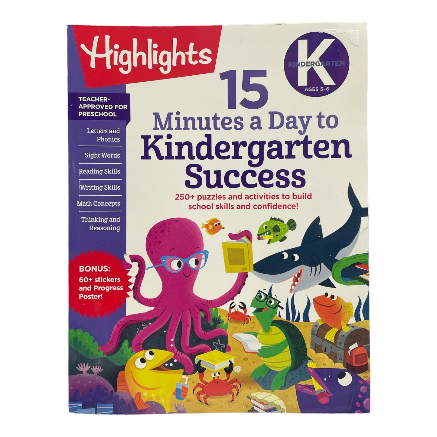 Highlights 15 Minutes a Day to Kindergarten Success - 250+ Puzzles & Activities