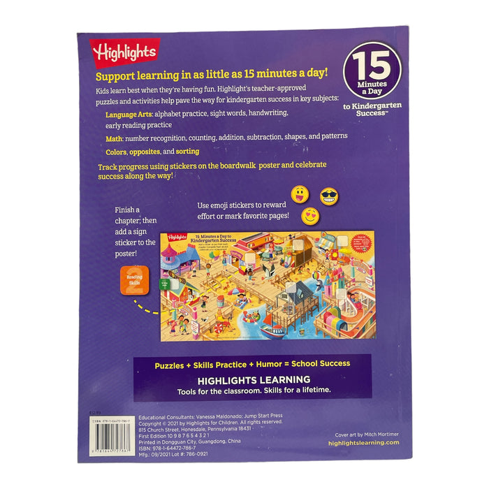 Highlights 15 Minutes a Day to Kindergarten Success - 250+ Puzzles & Activities