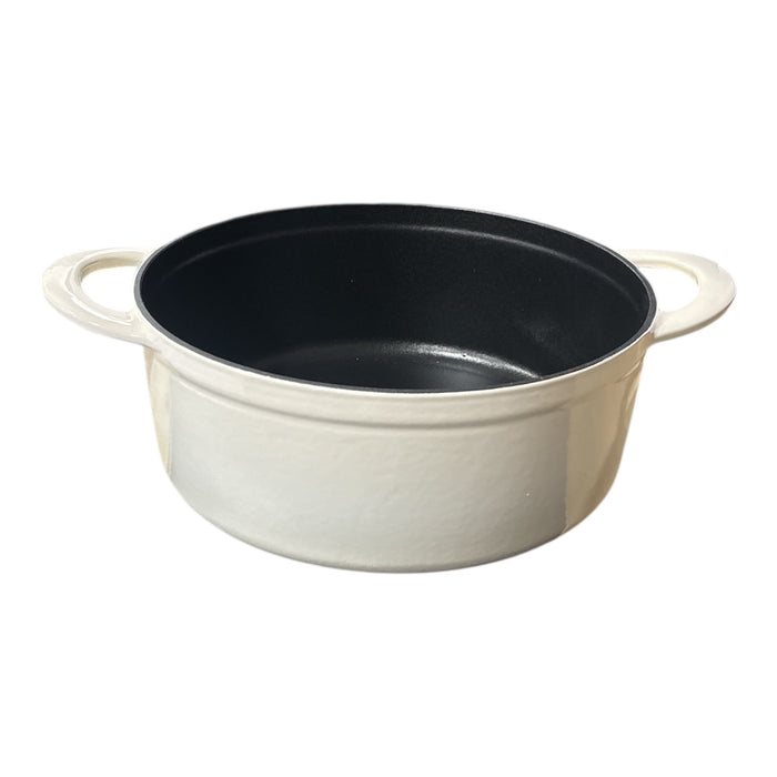 Tramontina 4 Piece Stackable Enamel Cast Iron Cookware Set, Latte/Gold