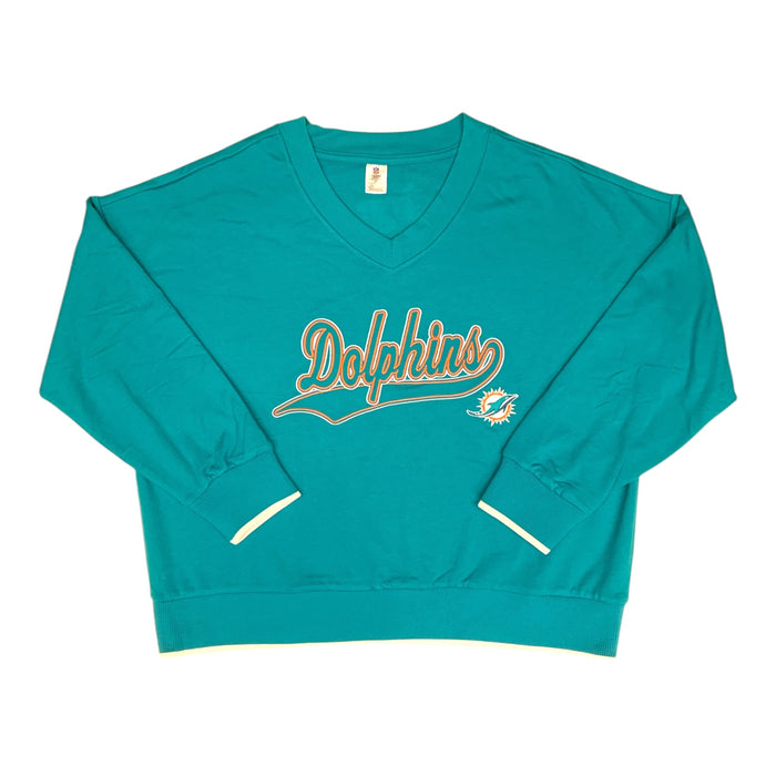 NFL Women's Relaxed Fit V-Neck Pullover Sweatshirt