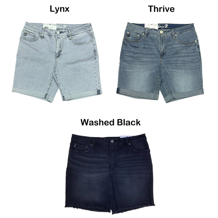 Seven7 Women's Relaxed Fit Mid Rise Stretch Denim Bermuda Short